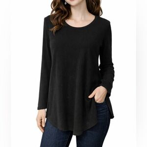 JOIE Women's Wool Cashmere Sweater S Small Black Tunic Longer Length